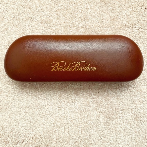 Brown leather Brooks Brothers glasses case - Picture 1 of 7